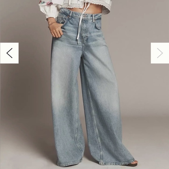 Reformation Denim - Reformation Addyson High Rise Wide Leg Jeans Burnett Wash Size 25